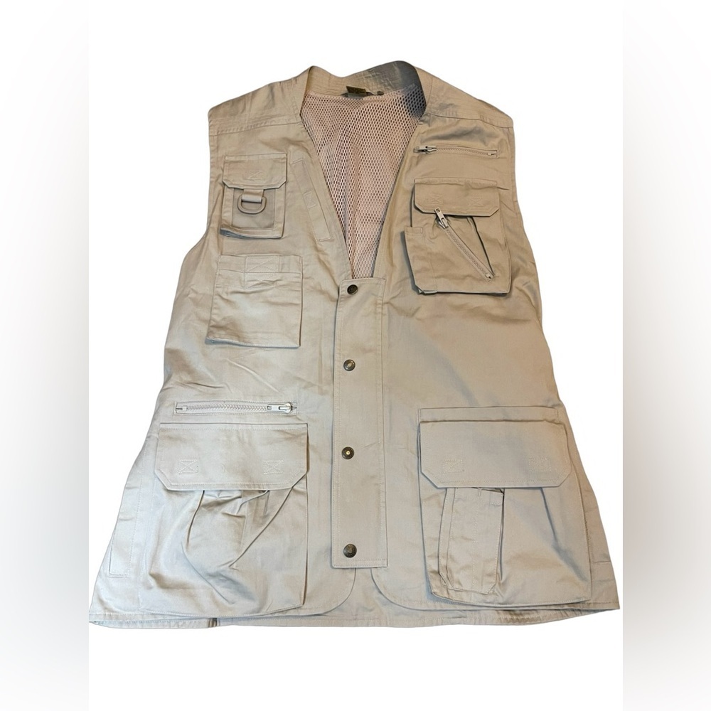 Kodak VNTG pocket galore zip/button Cream photo/camping hiking XL Utility Vest
